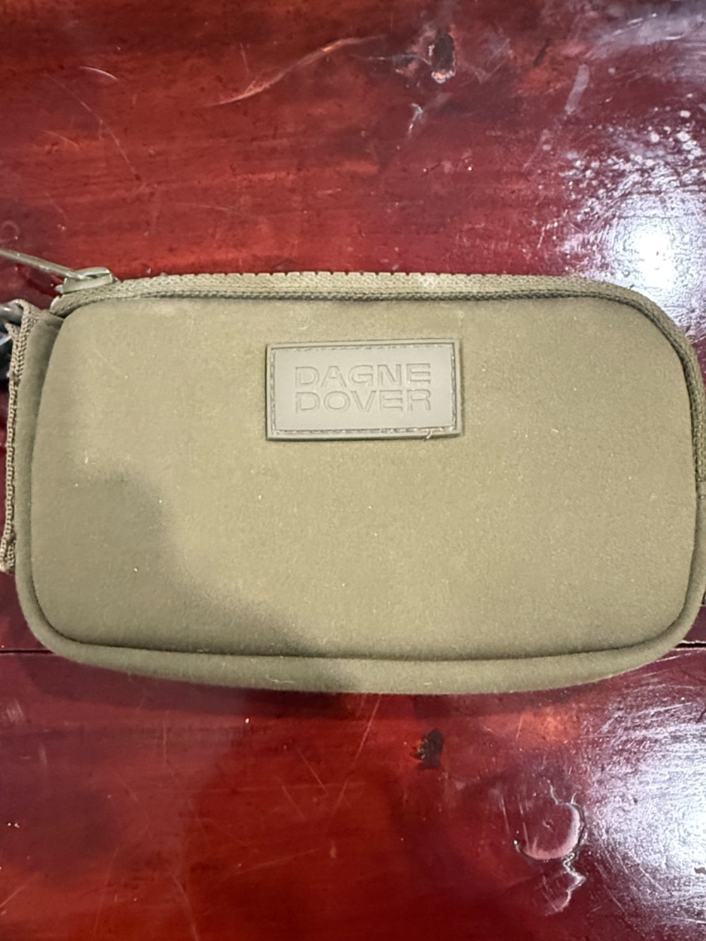 Dagne Dover Olive Green Neoprene Tech Pouch